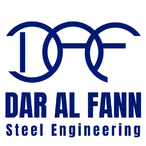 Dar Al Fann Steel Fabrication logo representing a premier UAE-based company specializing in high-quality custom steel fabrication services. Serving the entire UAE including Dubai, Abu Dhabi, Sharjah, and Fujairah, as well as GCC countries such as Saudi Arabia, Qatar, Kuwait, Bahrain, and Oman. Known for precision-engineered lifting cages, material skips, trailers, and heavy-duty truck bodies tailored to the construction, industrial, transport, and logistics sectors. Dar Al Fann combines advanced fabrication technologies with certified materials to ensure durable, compliant steel solutions. Committed to fast turnaround, reliable delivery, and exceptional customer service across the Gulf region.