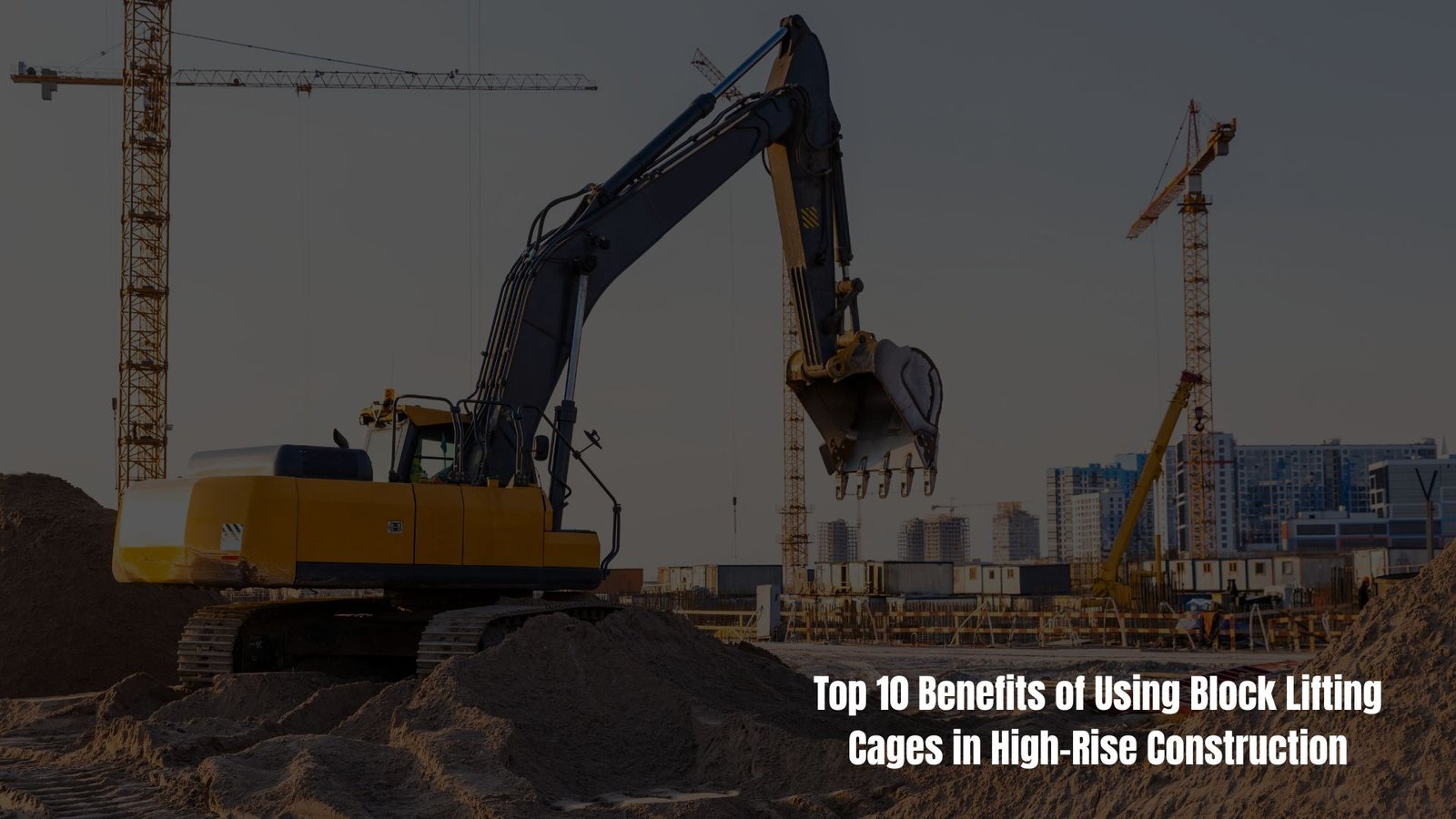 Construction site in Dubai showing benefits of using block lifting cages for safety and efficiency