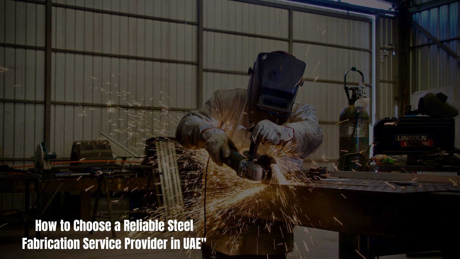 Steel fabrication process of block lifting cage by UAE manufacturer Dar Al Fann