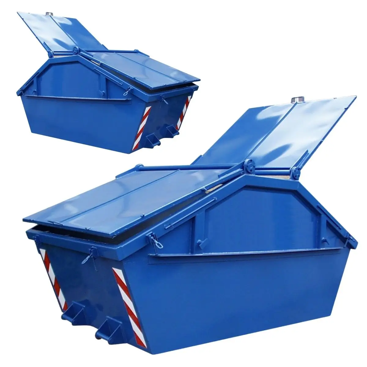 Enclosed top skips for UAE construction and oil waste containment. Designed for safe disposal, odor control, and lifting efficiency in industrial and municipal environments.