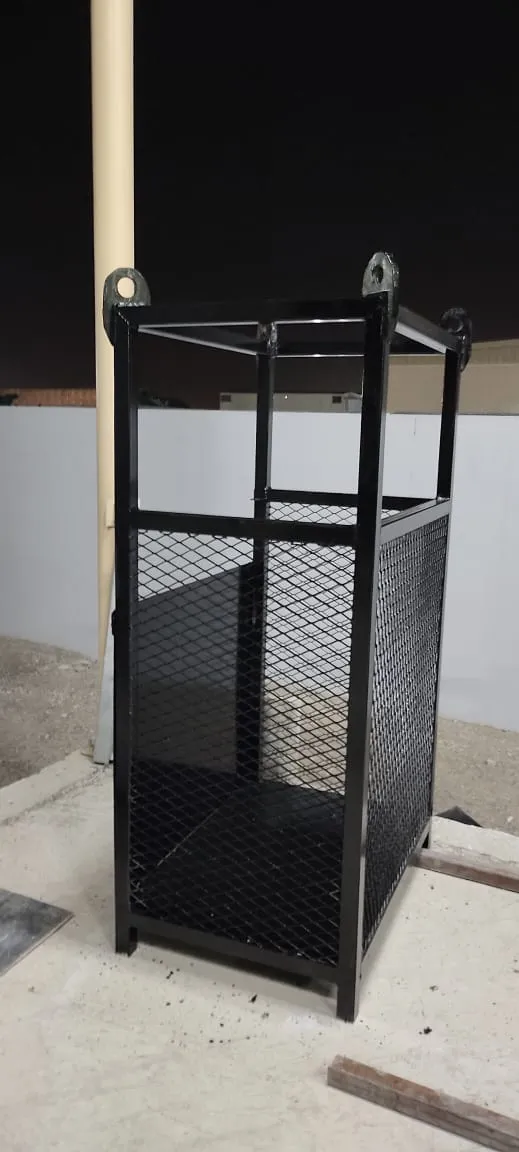 Gas cylinder cage fabrication project by Dar Al Fann for industrial safety